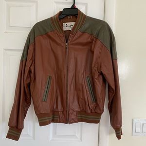 Vintage Leather Bomber Jacket